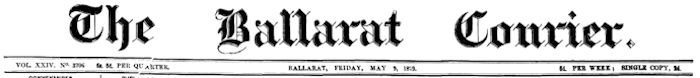 Ballarat Courier 09 May 1879 banner - 14kB jpg