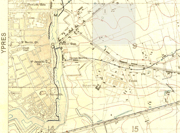 Ypres bivouac  map - 138kB jpg