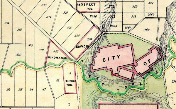 Map locating Hindmarsh 1848 - 83kB jpg