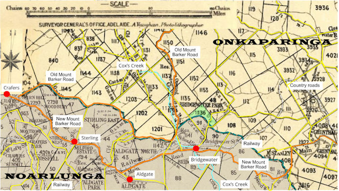 Settlement sections on Bridgewater Hundred map 1894 - 123kB jpg