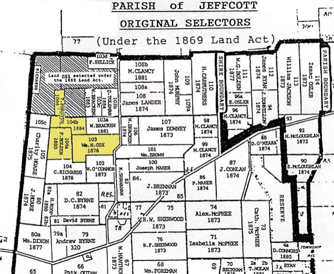 Thomas taylor Forsyth's lands at Mount Jeffcott in 1885 - 90Kb jpg