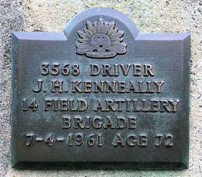 John Henry Kennelley's headstone - 48kB jpg