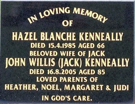 James Willis Kenneally headstone - 53kB jpg